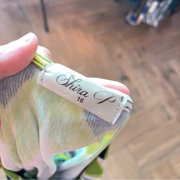 Carribean blue and green sleeveless maxi dress size 16 - Picture 2 of 4